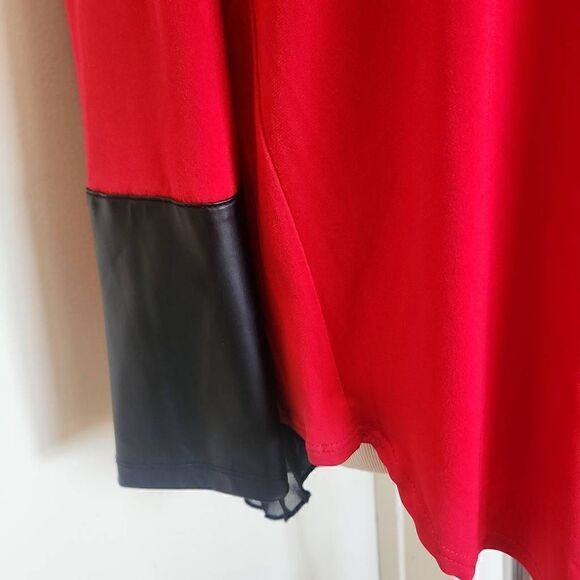 Peter Nygard Knit Red/Black Tunic Length Long Sleeve Pullover, NWOT, M - Picture 3 of 11